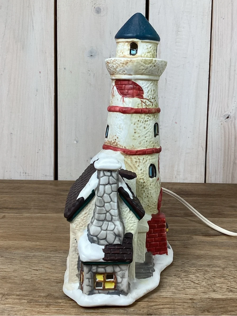Ceramic Lighted Holiday Lighthouse Christmas